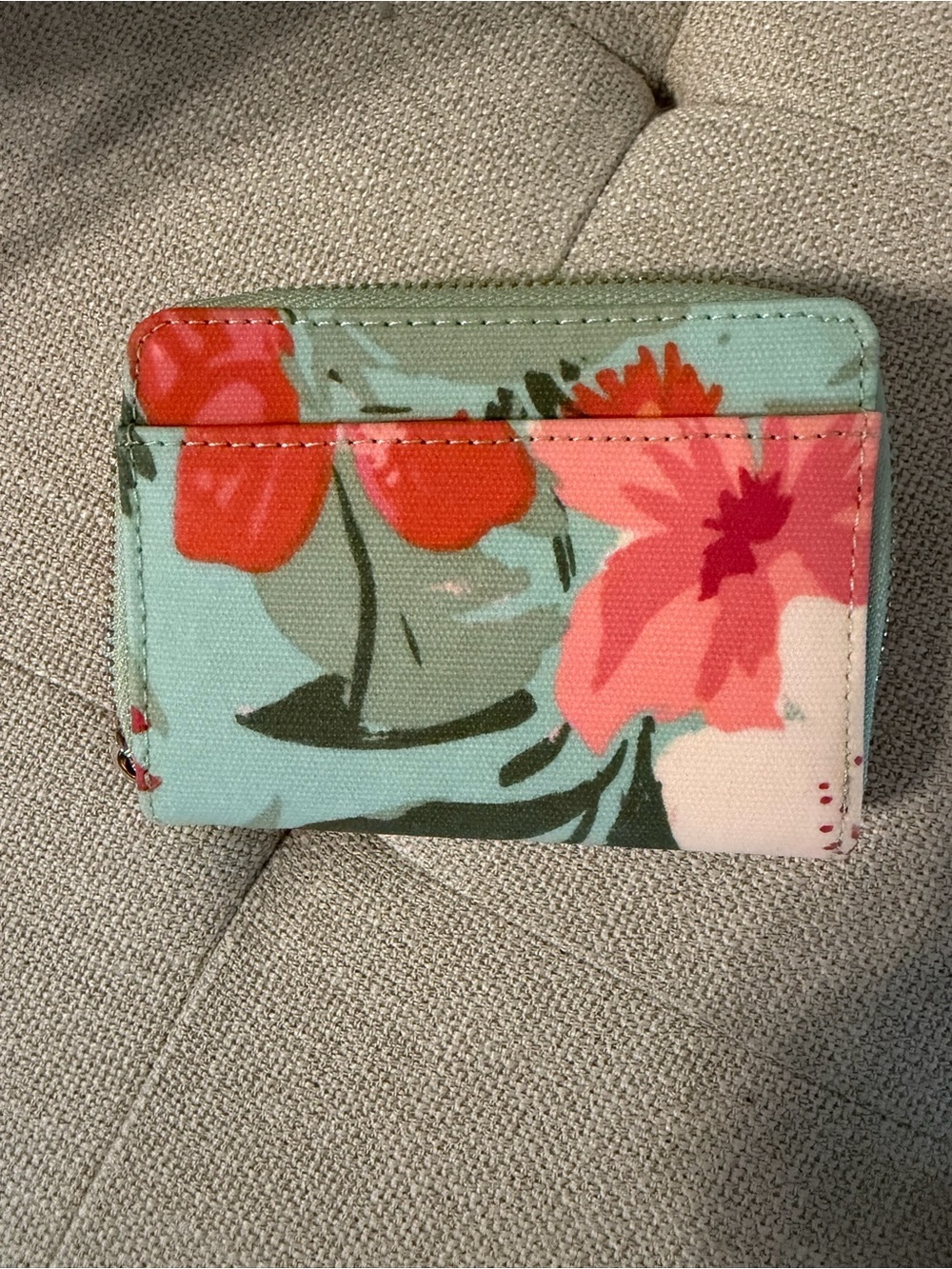 Spartina 449 Floral Card Holder in Mint, Coral and Pink